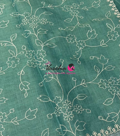 Linen Tissue Saree -  Blue Shade - VVLTS009