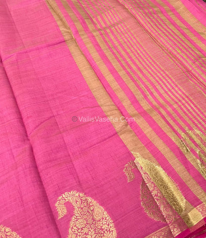 Semi Tussar Silk - Small Mango  light pink Shade - VVSTS002