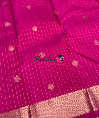 Pure Kanchipuram Silk Saree - Vairavoosi Design  - Pink Shade  - VVPS087