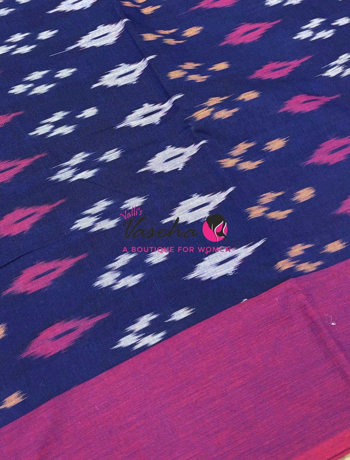 Ikkat Mercerised Cotton Saree - Single Ikkat - VVIKS001