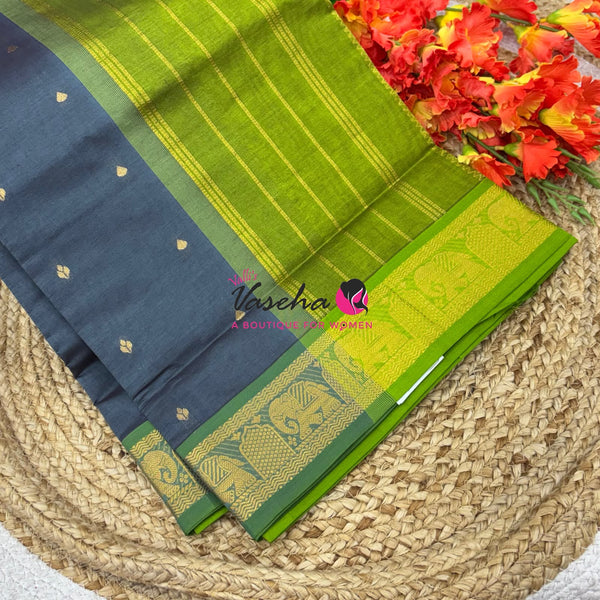 Semi Silk Cotton Saree | Small Leaf Butta Design |VVSSC010