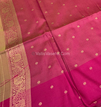 Semi Soft Silk - Mustard With Pink Shade -VVSSS030 - 4