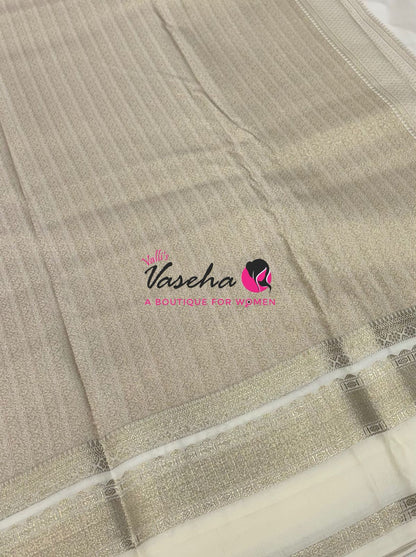 Semi Kanchi Silk  - Pink & Cream  - VVSKS007