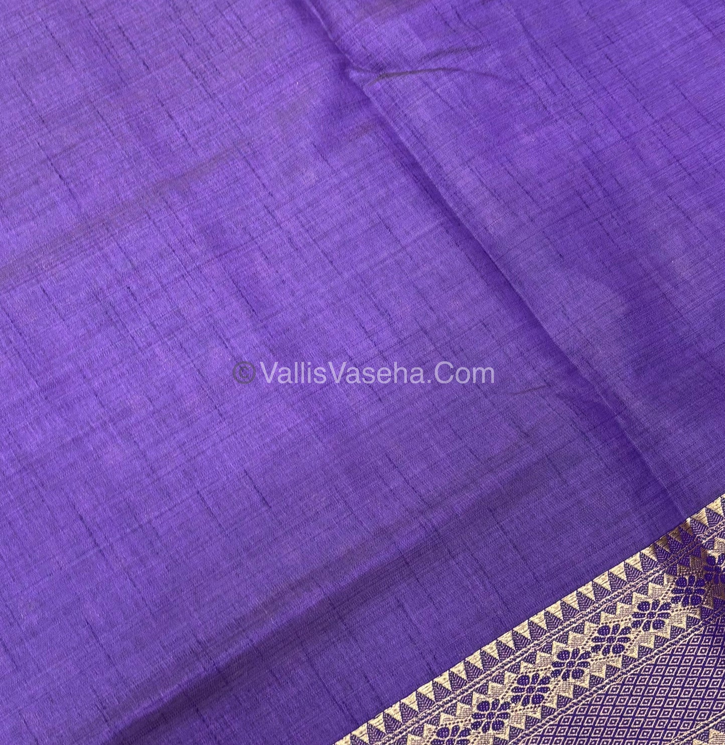 Semi Tussar Silk - Grand Pallu  - ￼Purple Shade - VVSTS017