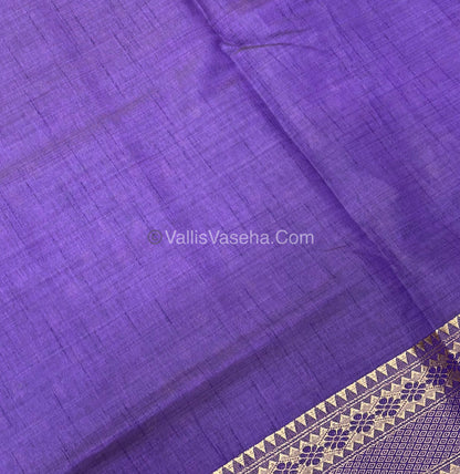 Semi Tussar Silk - Grand Pallu  - ￼Purple Shade - VVSTS017