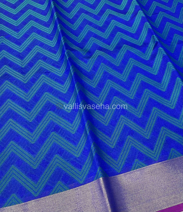 Banarasi - Kora Tanchoi - Waves Pattern - Semi Soft Silk Saree - VVKTS001