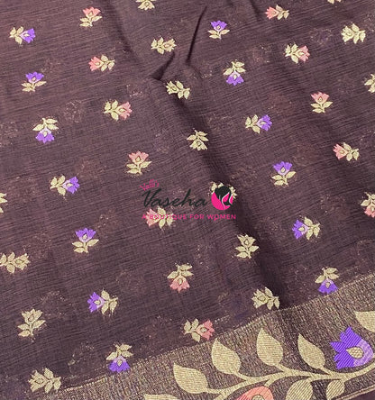 Banarasi - Heritage Meenakari Silk - Brown Shade - VVBHS012