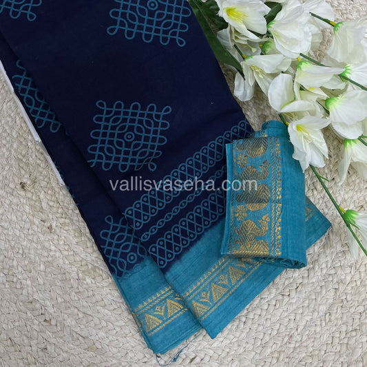 Sungudi Cotton Saree  - Kolam Print  - VVSKP002