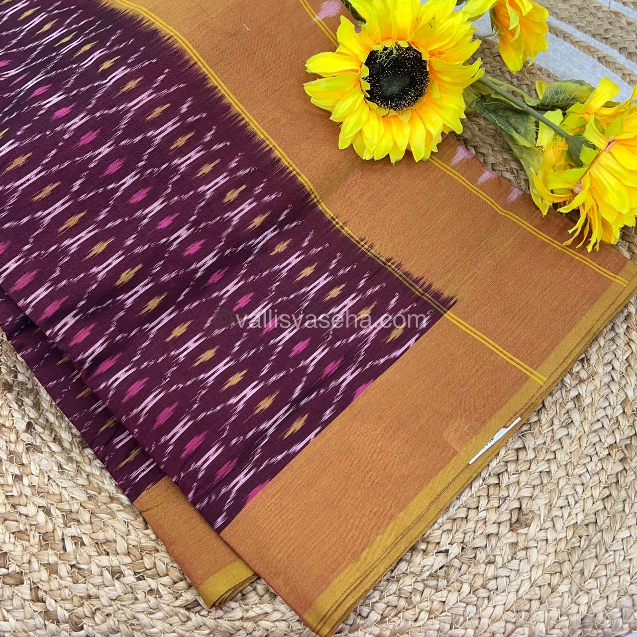 Ikkat Mercerised Cotton Saree - VVIKS001