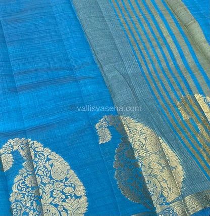 Semi Tussar Silk - Blue Shade - VVSTS002