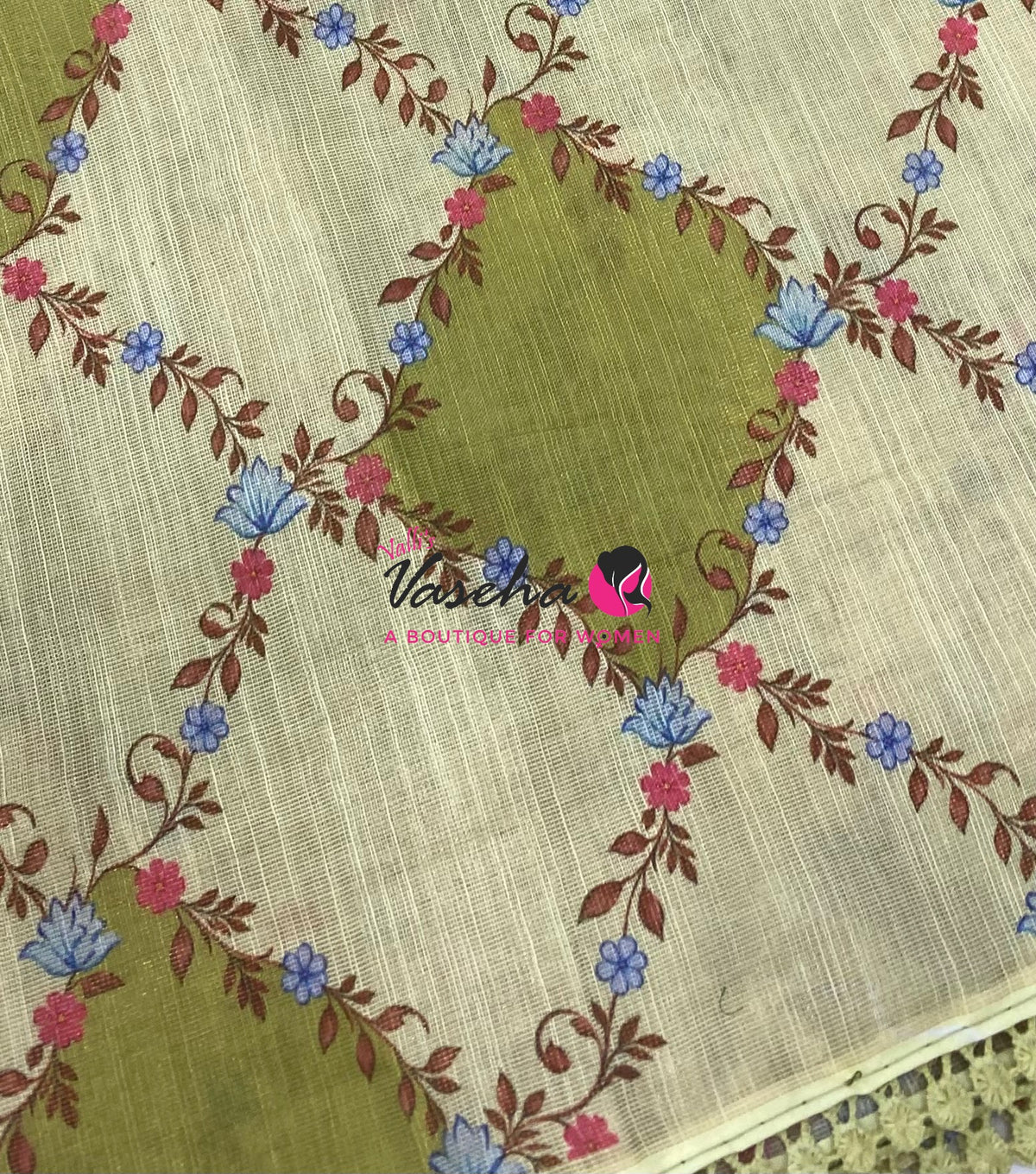 Linen Tissue Saree -  Light & Dark Combo - Green Shade- VVLTS006