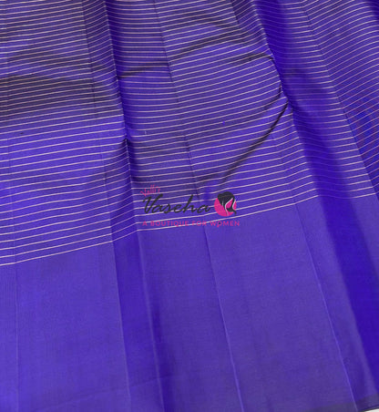 Pure Kanchipuram Silk Saree - Blue Shade  - VVPS058