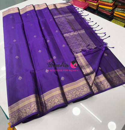 Pure Soft Silk Saree  - Violetish Purple Shade - VVPSS135