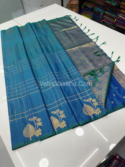 Semi Soft Silk - Peacock Blue Shade -VVSSS033