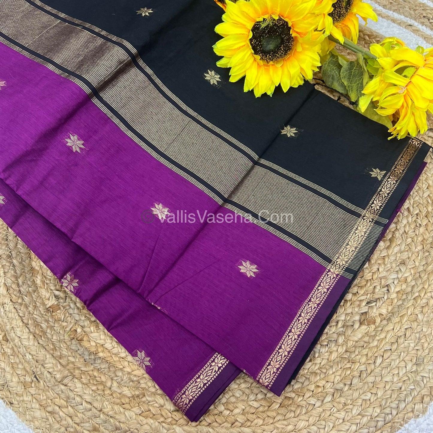 Semi Maheshwari Silk Cotton Saree - VVMSC002