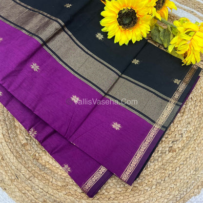 Semi Maheshwari Silk Cotton Saree - VVMSC002