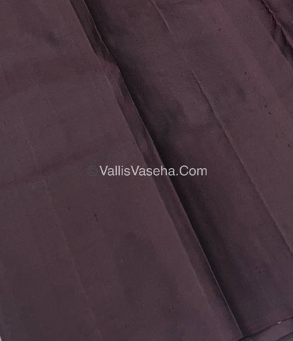 Pure Soft Silk Saree - One Side Border - Light Pink & Coffee Brown Combo - VVPSS045