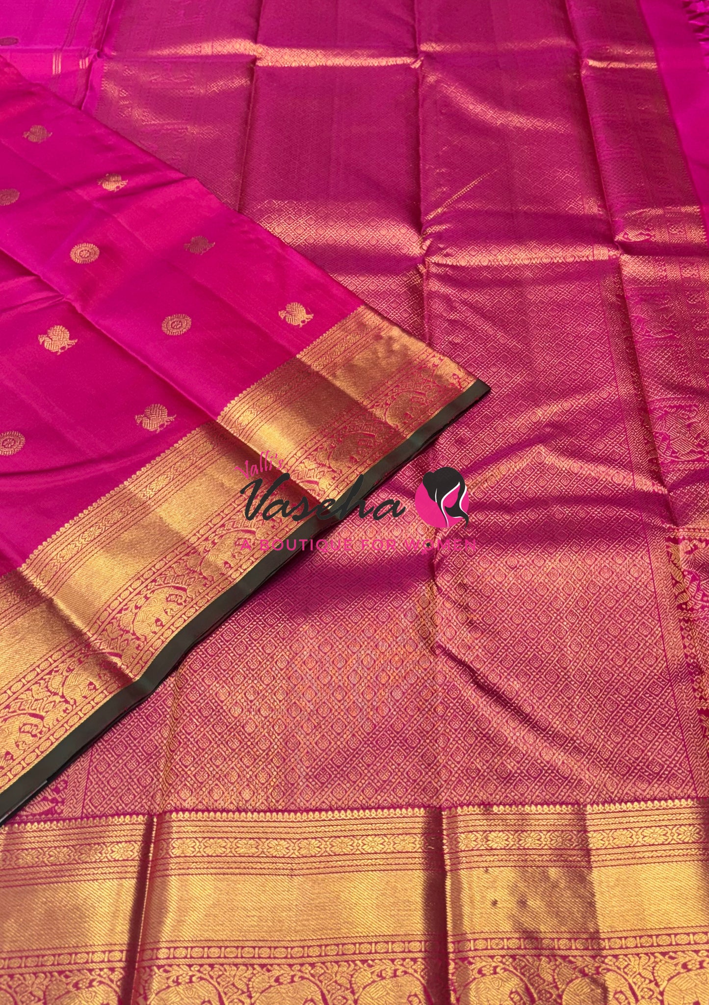 Pure Kanchipuram Silk Saree - Pink Shade  - VVPS067