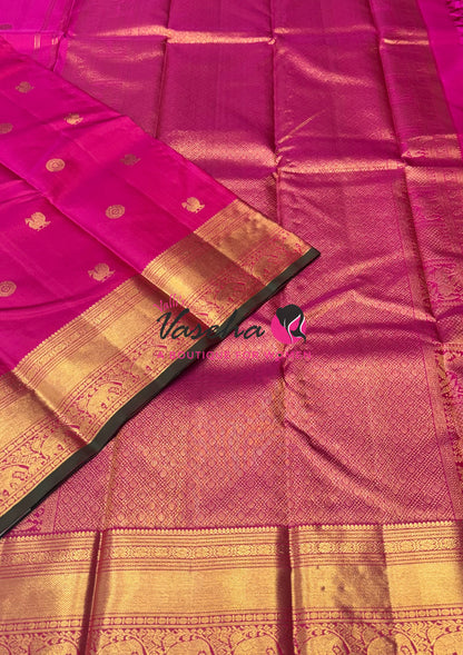 Pure Kanchipuram Silk Saree - Pink Shade  - VVPS067