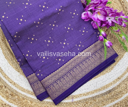 Semi Tussar Silk - Grand Pallu  - Purple Shade - VVSTS031