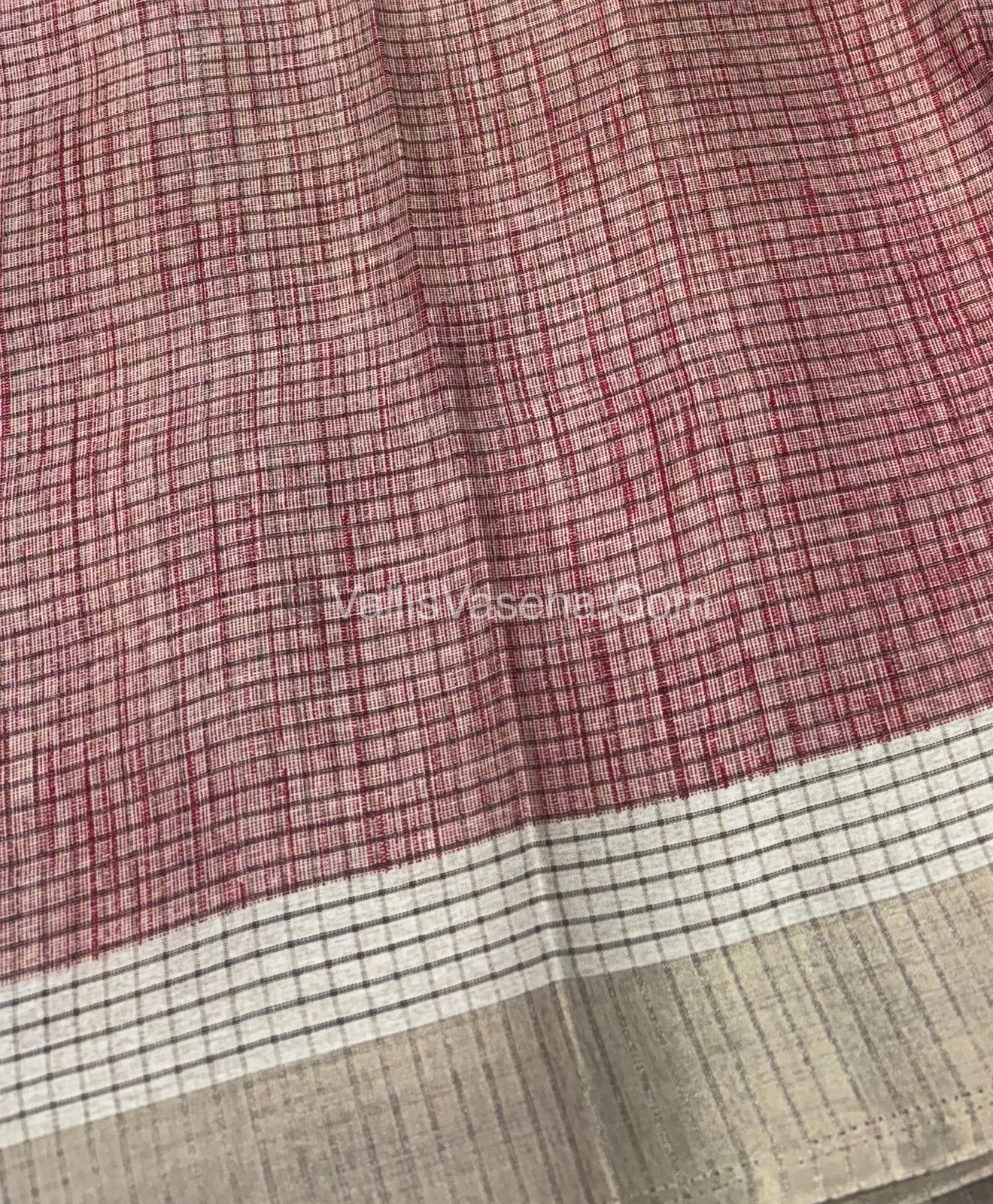 Light Weight Fancy Mixed Kota Cotton -  Floral  Printed Saree - Cream Shade - VVKPC002