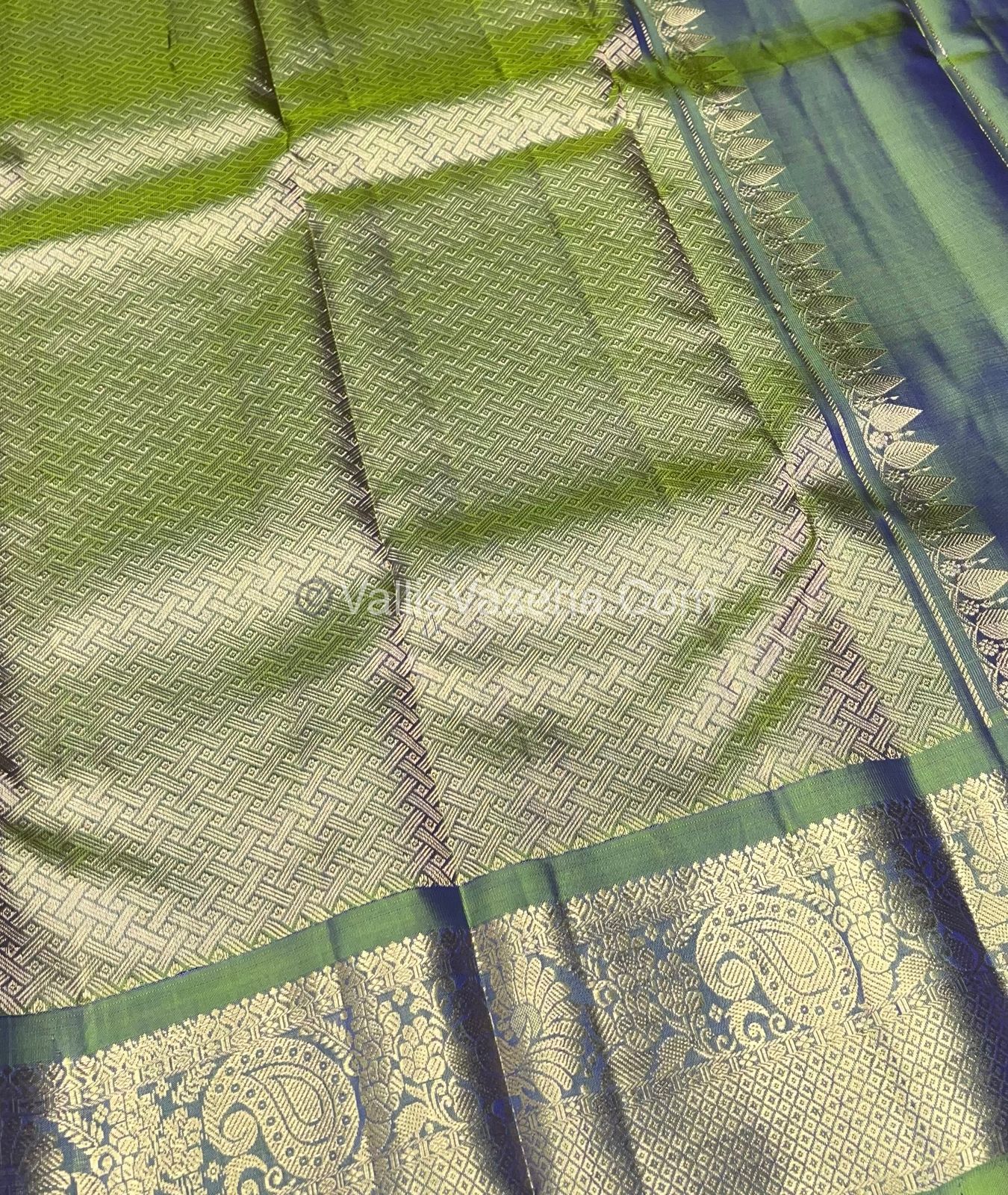 Half Mix - Pure Soft Silk Saree - Purple & double Tone Green Shade - VVPSS032