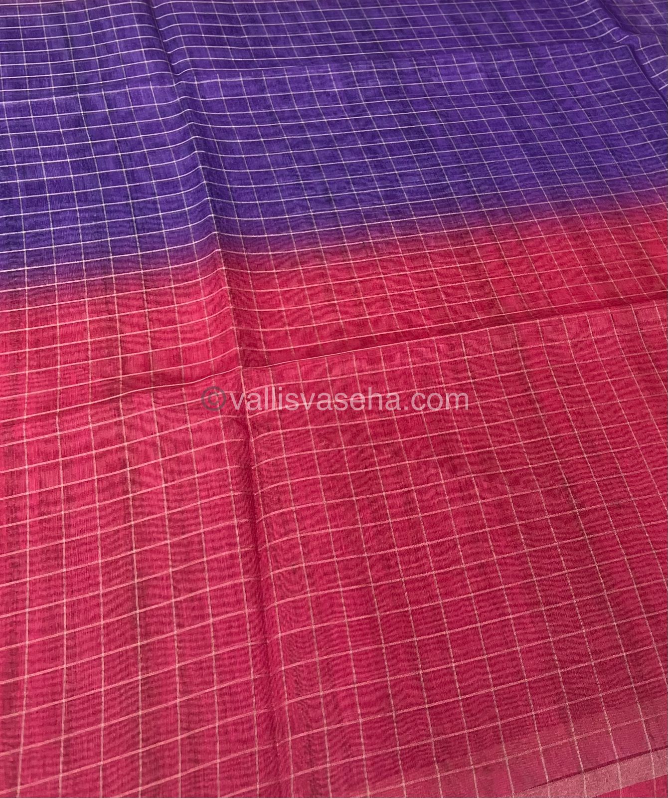 Semi Chanderi Saree - checks pattern - VVSCS002