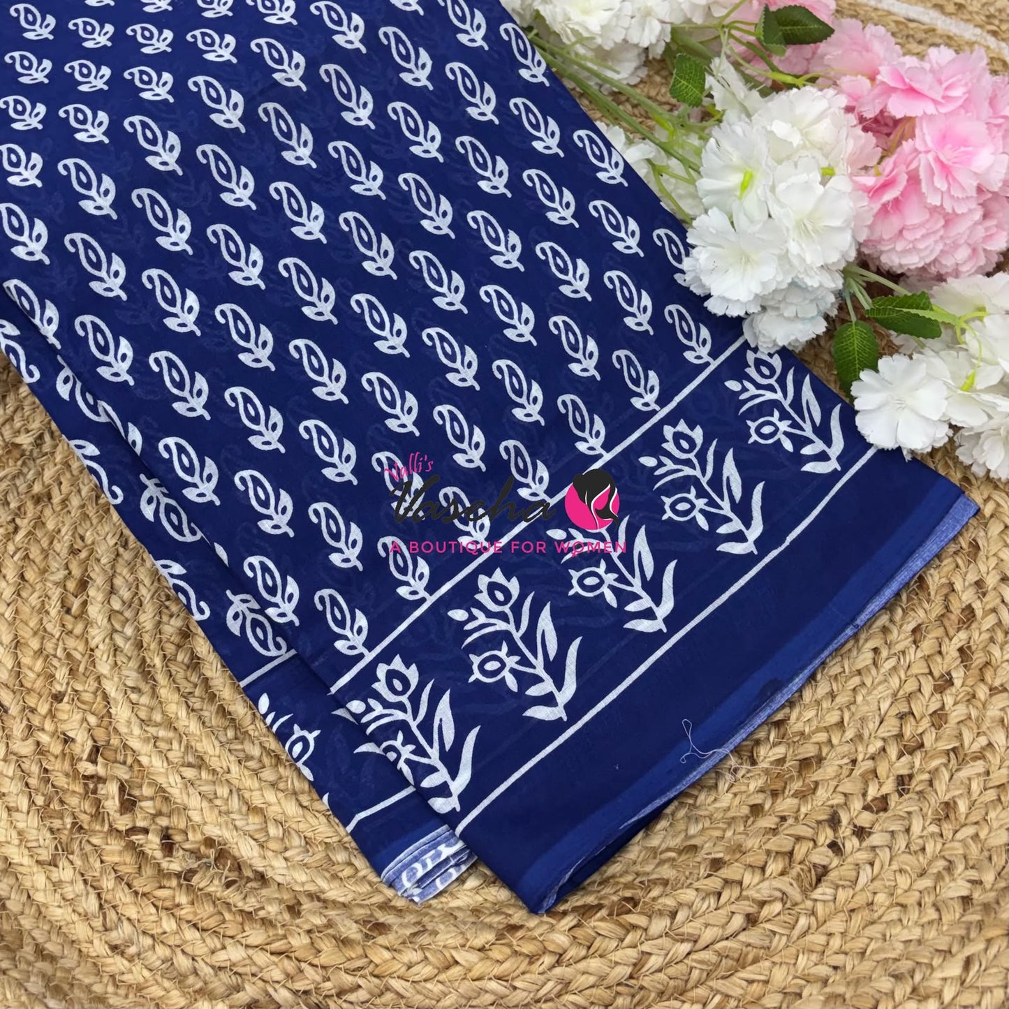 Pure Soft Mul Mul Cotton Sarees - Hand Block Prints - VVMMC011