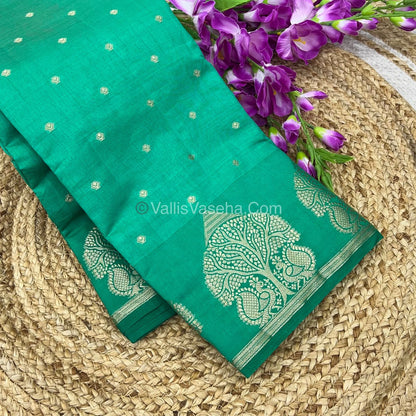 Semi Tussar Silk Saree - Light Green Shade - VVSTS036