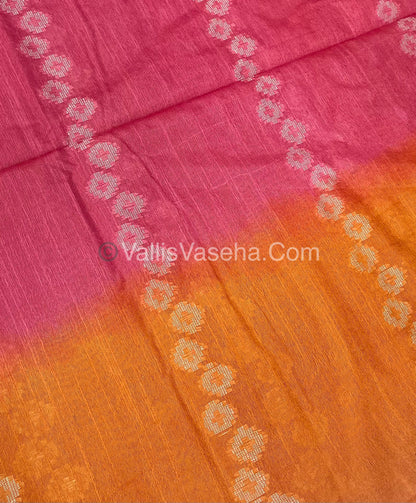 Bhagalpuri Silk - Pink With Orange - VVBS007