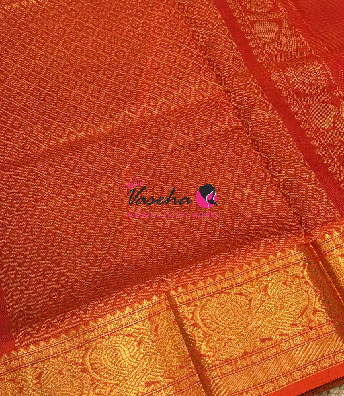 Pure Silk Cotton Saree - Vairavoosi Checks - Mayil & Chakkaram - VVMCV001