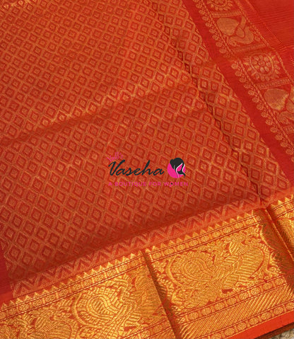 Pure Silk Cotton Saree - Vairavoosi Checks - Mayil & Chakkaram - VVMCV001