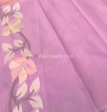 Semi Raw Silk with Jamdhani Design Weaving - Lilac / Light Lavendar shade VVRS001