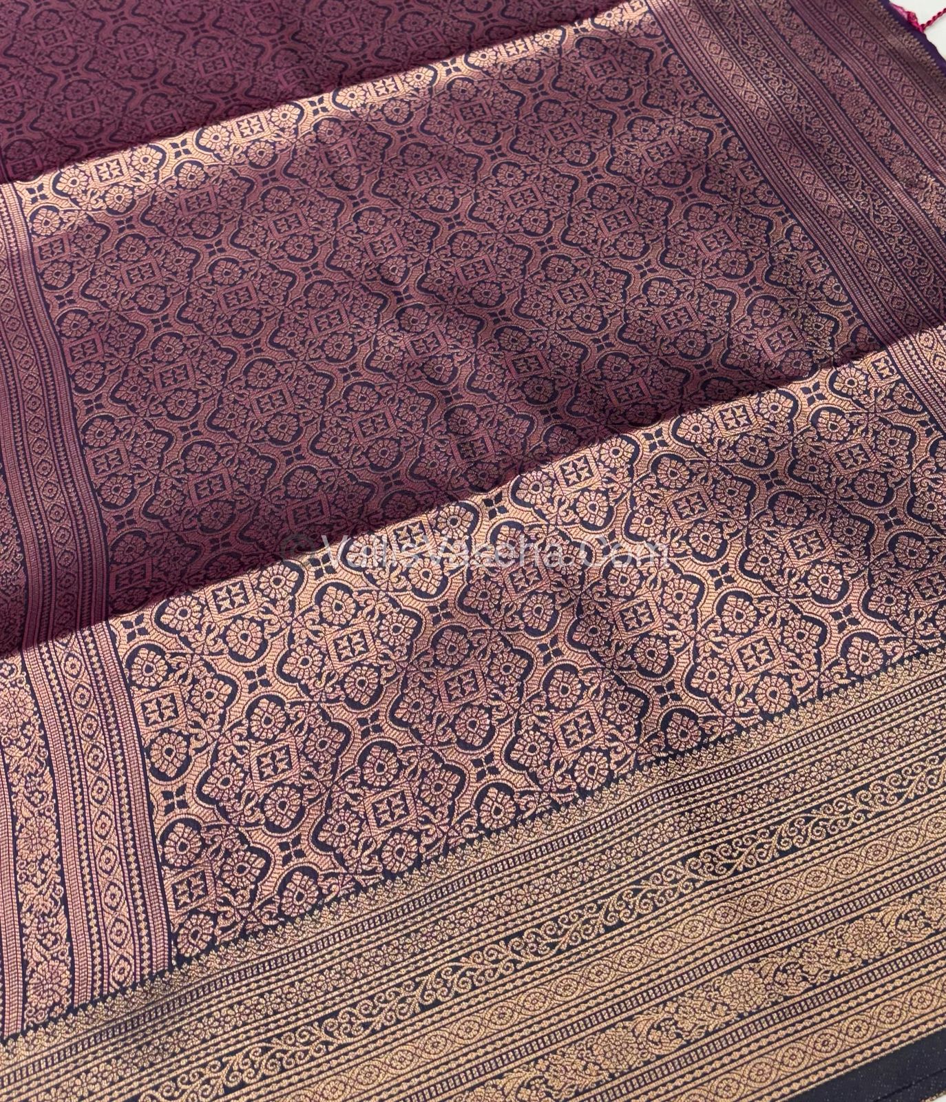 Semi Soft Silk - Violetish Purple With Navy Blue Shade -VVSSS032 - 3
