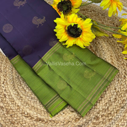 Half Mix - Pure Soft Silk Saree - Long Retta Petta Border with Butta - VVPSS076