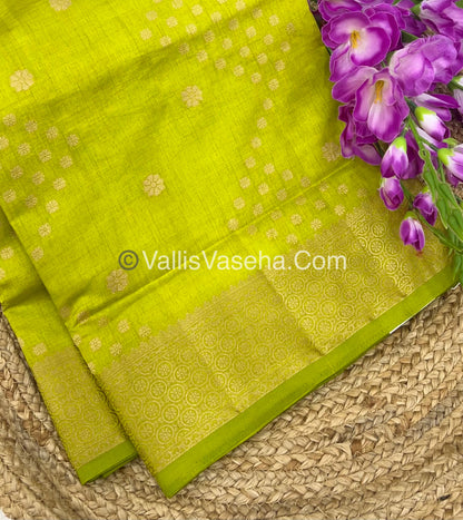 Semi Tussar Silk - Grand Pallu  - Green shade - VVSTS025