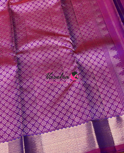 Pure Kanchipuram Silk Saree -  Purple Shade - VVPS093
