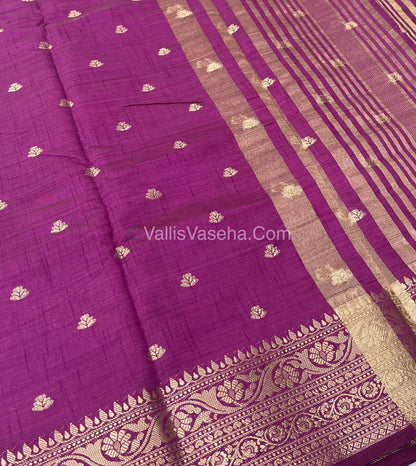 Semi Tussar Silk Saree - Purplish wine Shade - VVSTS008