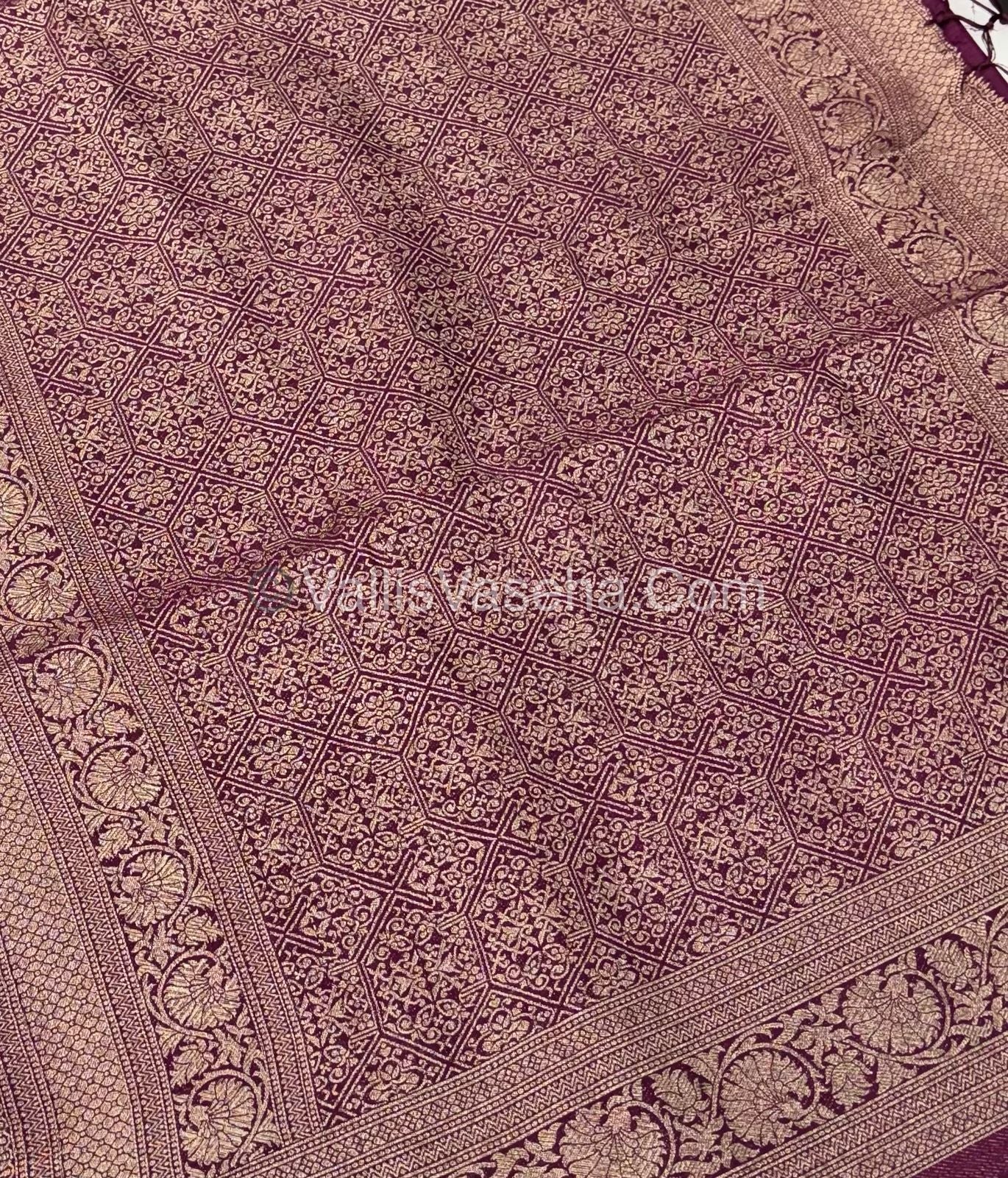 Banarasi - Heritage Silk - Semi Kathan Silk -  Wine Shade - VVBHS010