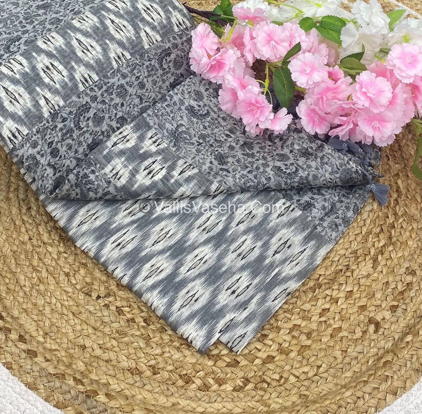 Jute Mixed Cotton Saree | VVJCS001
