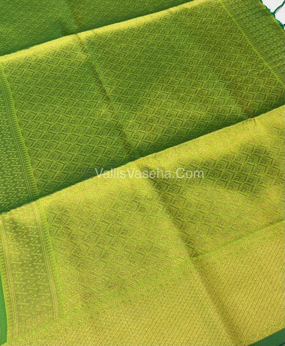 Semi Soft Silk - Border less - Green Shade -VVSSS023