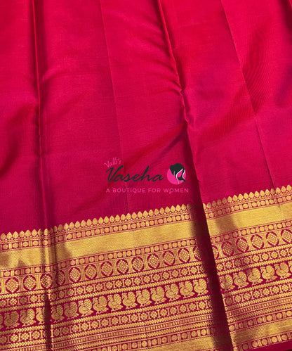 Pure Bridal Kanchipuram Silk Saree - Pink & Red Combo - VVPS092