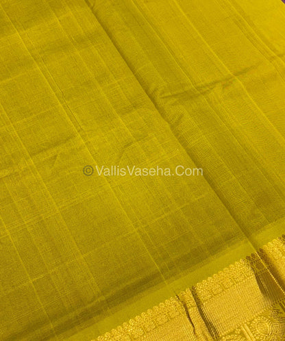 Pure Silk Cotton Saree - Mayil & Chakkaram Design - Purple With Yellow Shade - VVMC001