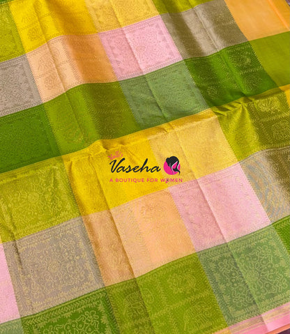 Pure Soft Silk Saree - Partly Pallu -  Half & Half Saree - VVPSS088
