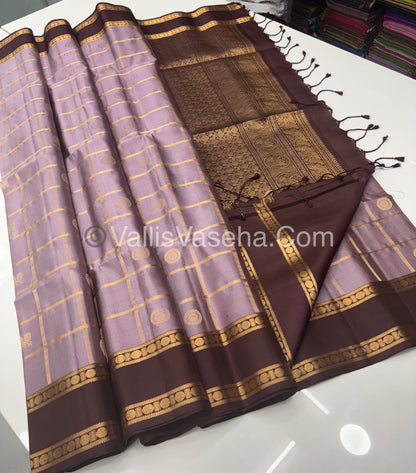 Pure Soft Silk Saree - Retta Petta Border- Mayil & Chakkaram - VVPSS057