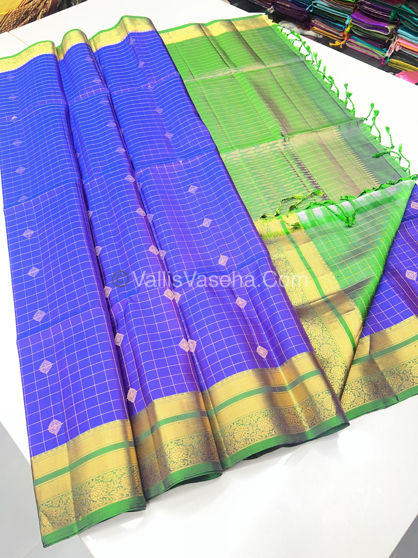 Pure Soft Silk Saree - violetish Purple With Green Shade - VVPSS063