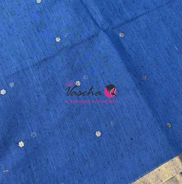 Semi Duppion Tussar Silk Saree | Blue Shade |VVSDT001