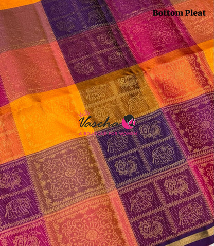 Pure Soft Silk Saree - Partly Pallu -  Half & Half Saree - VVPSS088