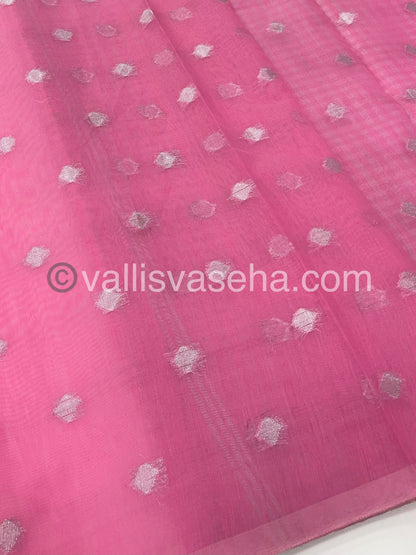 Nayanthara Inspired Checks Tissue Sarees | Nayanthara Hit Design |- VVNTS001 - Pink Shade