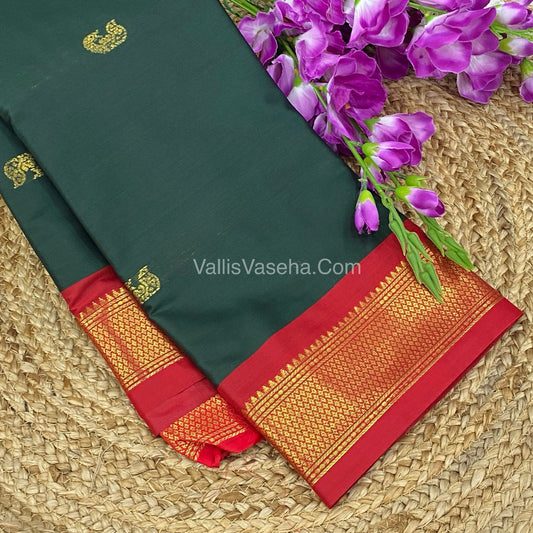 Semi Silk - Green with Red Combo - VVSS001